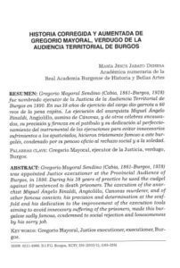Historia corregida y aumentada de Gregorio Mayoral, verdugo de la Audiencia Territorial de Burgos